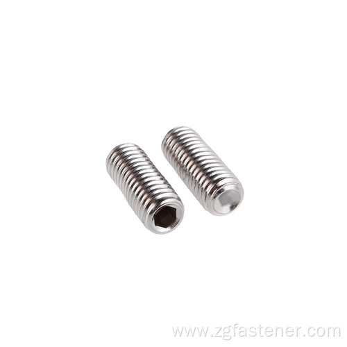 Stainless Steel set screws with cup point